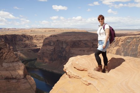 Durfal Syl boven de Horseshoe Bend, wat een uitzicht